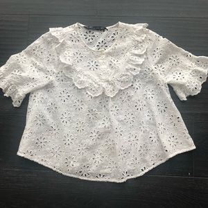 White eyelet ZARA blouse